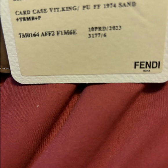 FF Squared Card Holder Beige leather card holder - Picture 5 of 7